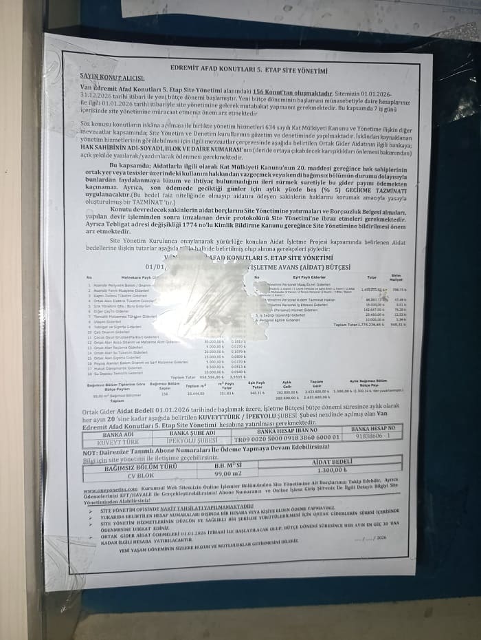 Edremit Toki̇’de Aidatlara Büyük Zam! 1