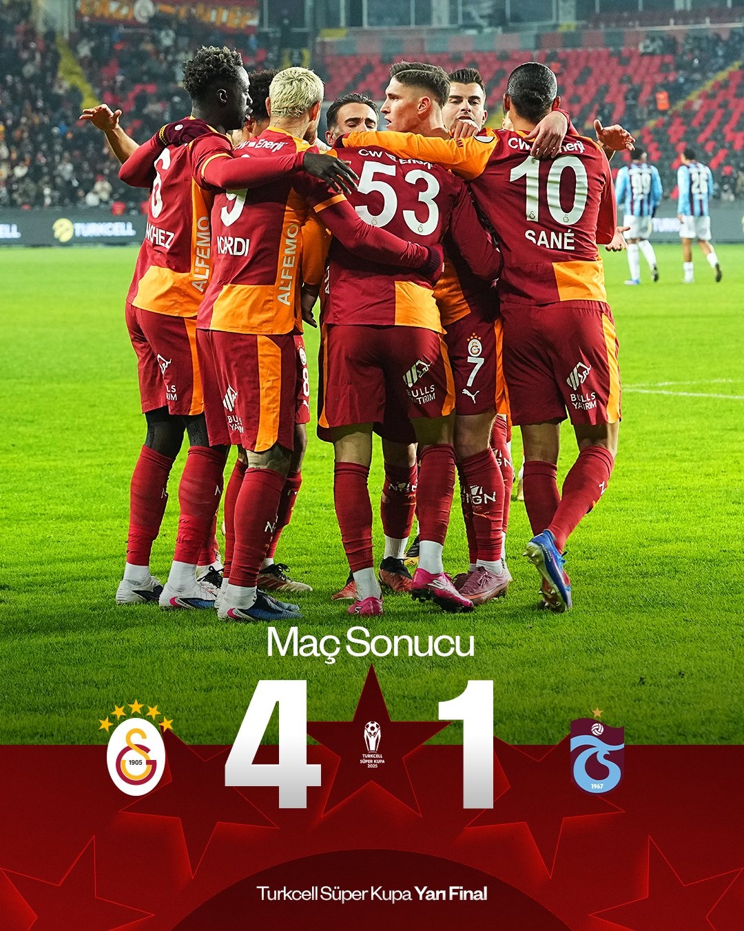 Super Kupada Ilk Finalist Galatasaray Trabzonsporu 4 1 Maglup Etti 1