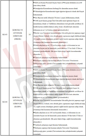 Van Yüzüncü Yıl Üniversitesi Çok Sayıda Personel Alacak! (2)