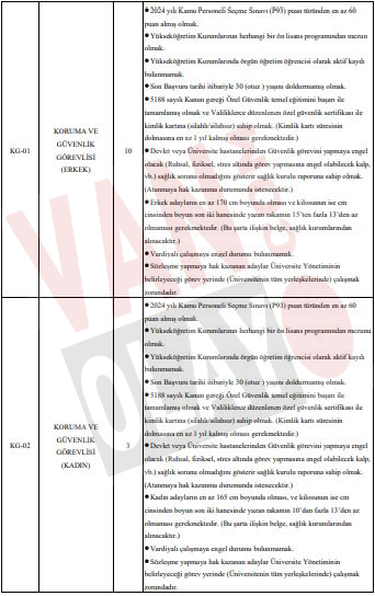 Van Yüzüncü Yıl Üniversitesi Çok Sayıda Personel Alacak! (8)