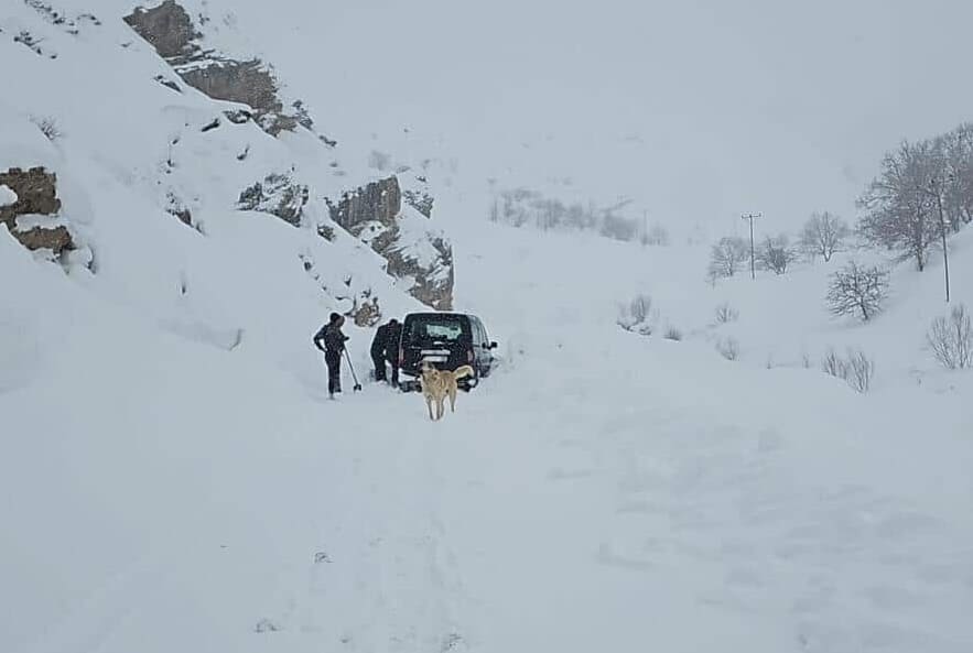 Van’da Seyir Halindeki Araca Çığ Düştü! (4)