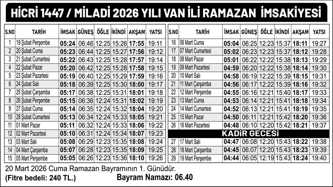 Van Için Iftar Ve Sahur Vakti (1)-1