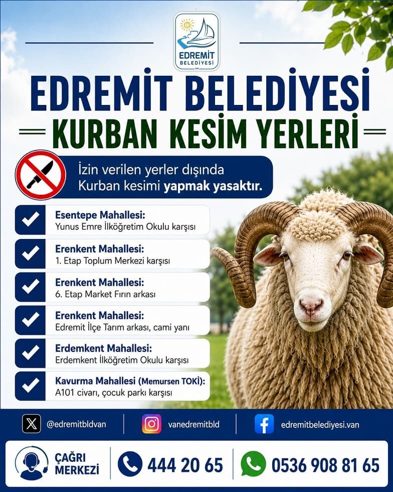 Edremit’te Kurban Kesim Alanları Açıklandı (3)