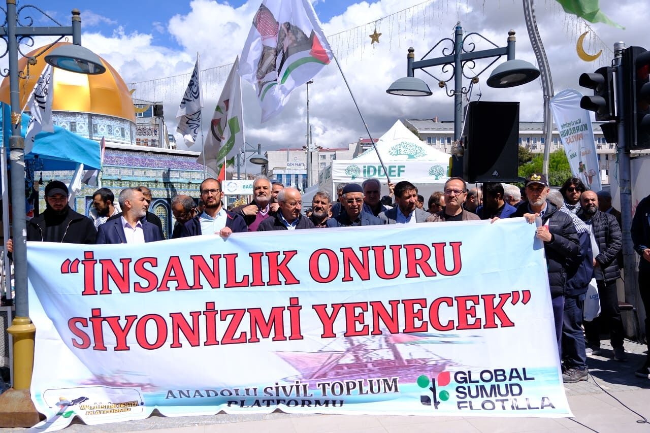 Sumud Filosu Baskını Van’da Protesto Edildi! (2)