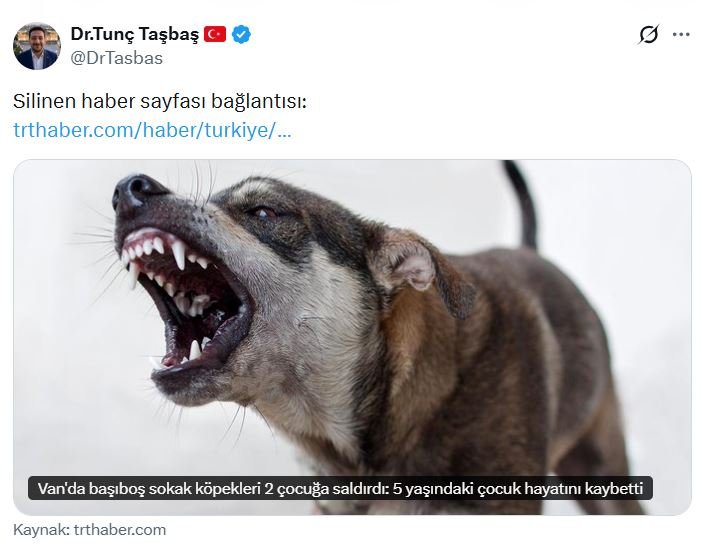 Trt Haber, Van’daki Köpek Saldırısı Haberini Sildi! (1)