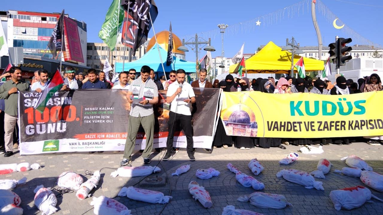 Hüda Par Van İl Başkanlığı Gazze’de 1000 Gündür Katliam Sürüyor (1)