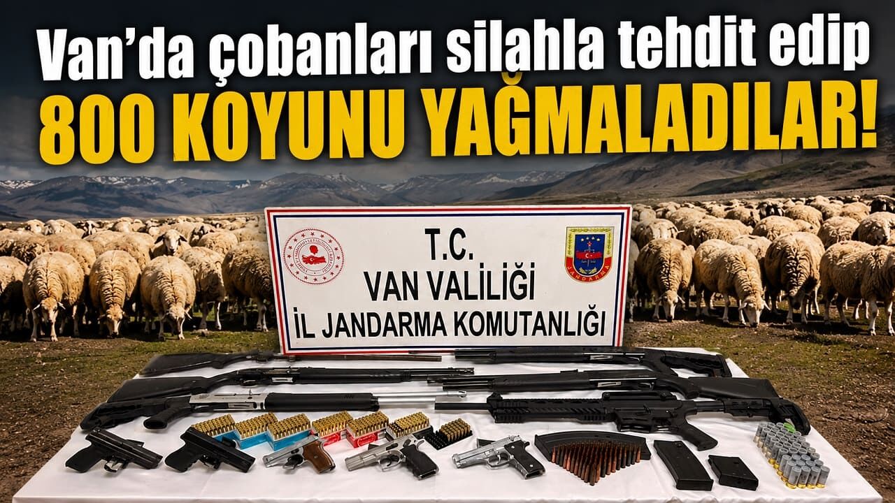 Van’da çobanları silahla tehdit edip 800 koyunu yağmaladılar!