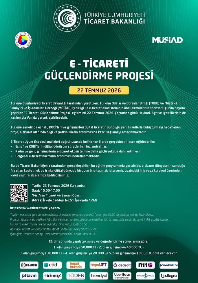 Van’da Kobi̇ Ve Girişimcilere E Ticaret Eğitimi! 150 Bin Tl Ödül Verilecek (3)