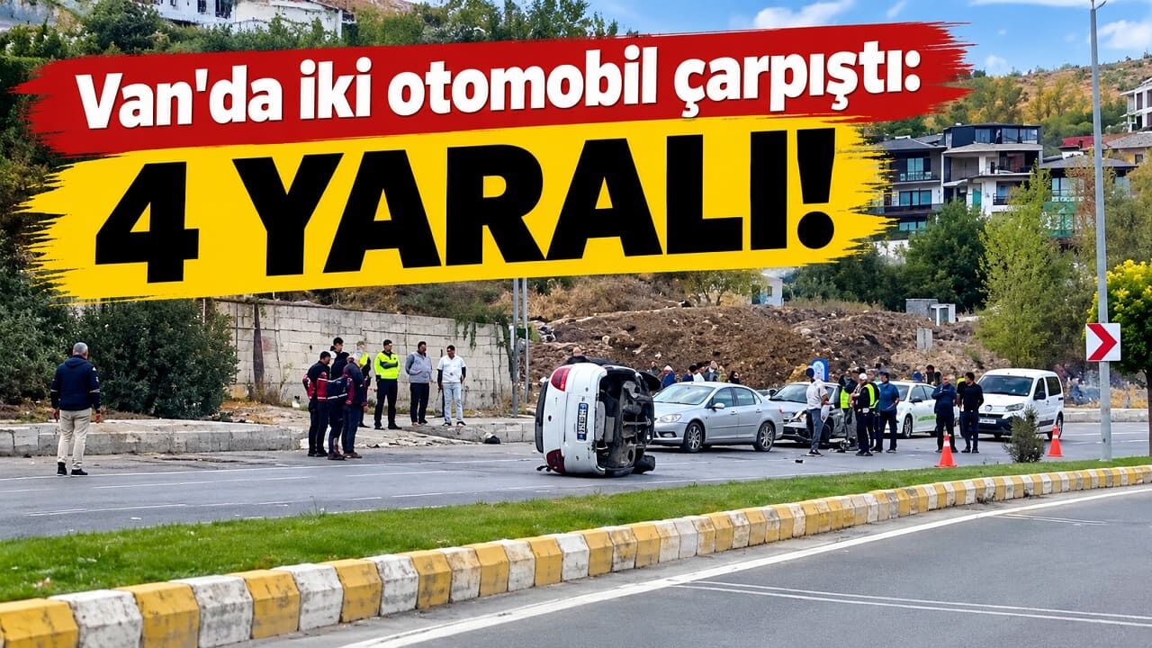 Van Edremit’te iki araç çarpıştı! 4 yaralı…