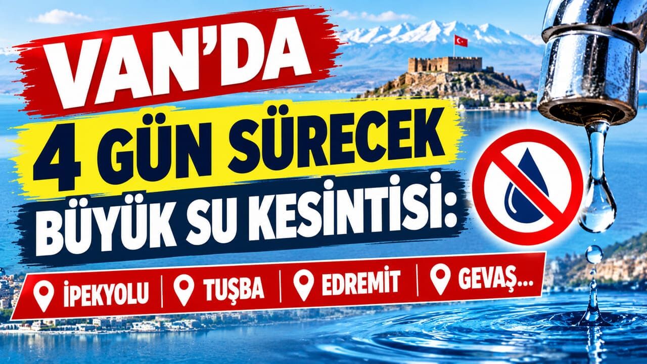 Van’da 4 gün sürecek büyük su kesintisi: İpekyolu, Tuşba, Edremit ve Gevaş…
