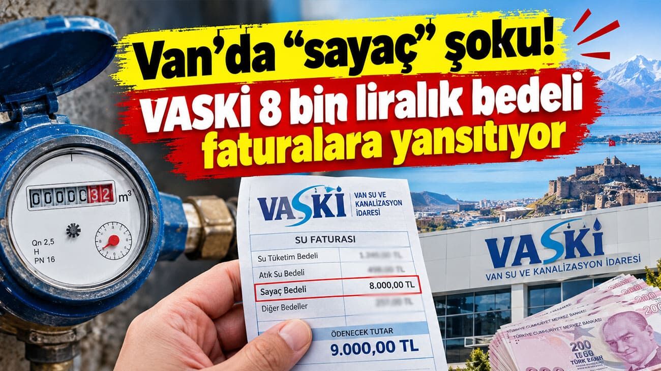 Van’da “sayaç” şoku! VASKİ 8 bin liralık bedeli faturalara yansıtıyor