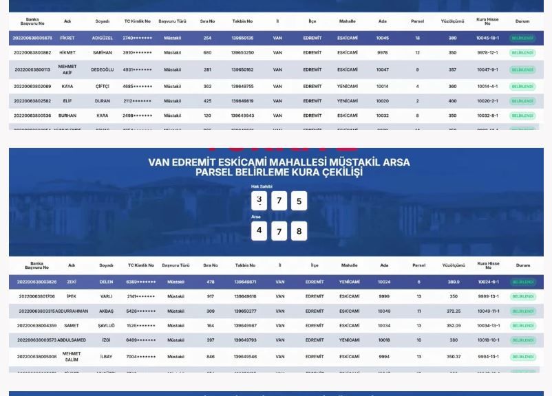 Van Edremit Toki̇ Müstakil Arsa Parsel Belirleme Kura Sonuçları Açıklandı (55)